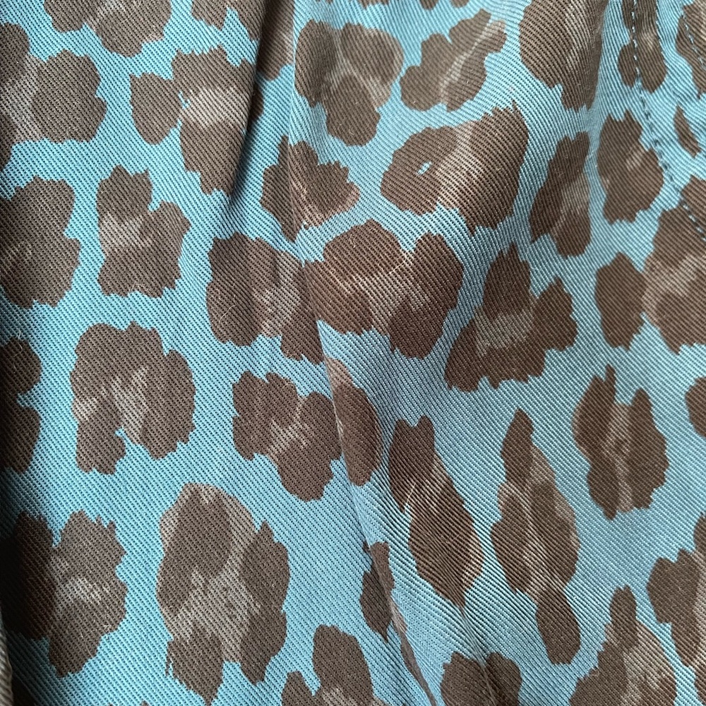 NWT Young, Fabulous and Broke Teal Leopard Elastic Leg and Waist Zip Pocket Pant - Picture 2 of 8